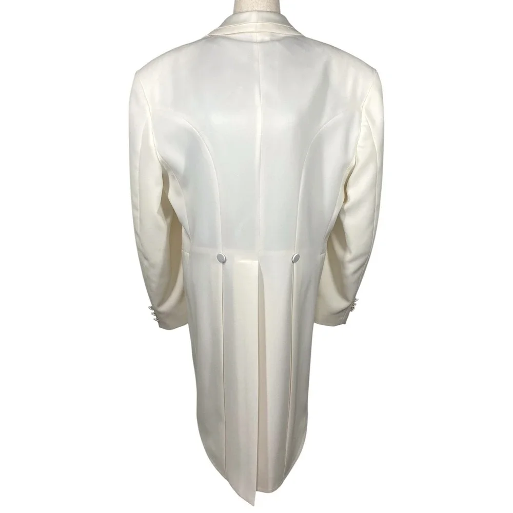 Oscar de la‎ Renta White Tailcoat Tuxedo Jacket Men's 43R Formal Evening Wedding